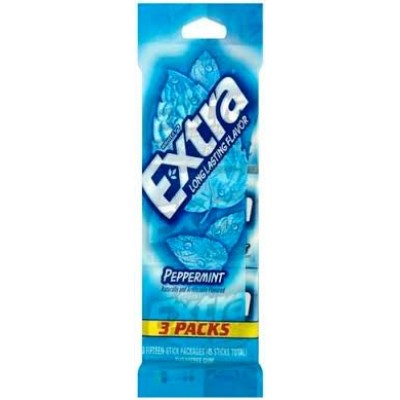 Extra Peppermint Sugarfree Gum, 3 Packs