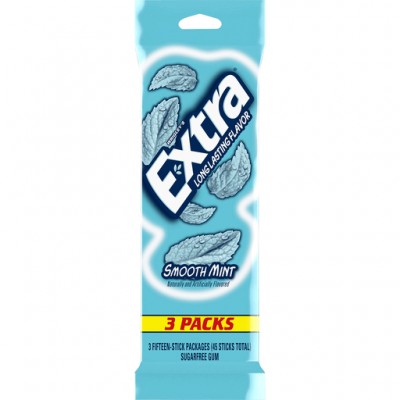 Extra Smooth Mint Sugarfree Gum, 3 Packs