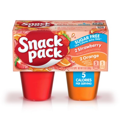 Snack Pack Sugar Free Gel Strawberry And Orange