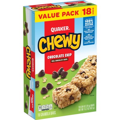 Quaker Chocolate Chip Granola Bars 15.2 Oz 18 Ct