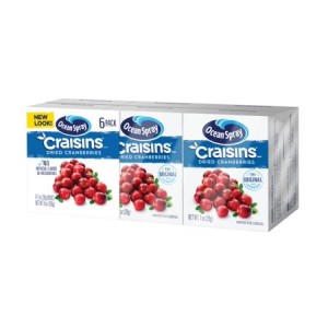 Ocean Spray Craisins Snack Pack Sweetened Dried Cranberries