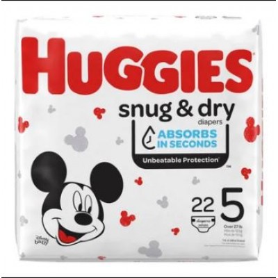 Huggies Snug & Dry Diapers Size 5 Jumbo Pack 22 Count