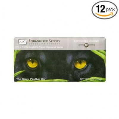 Endangered Species Chocolate The Black Panther Bar - Extreme Dark Chocolate