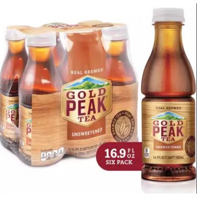 Gold Peak Unsweetened Iced Tea - 6 Pack Bottles