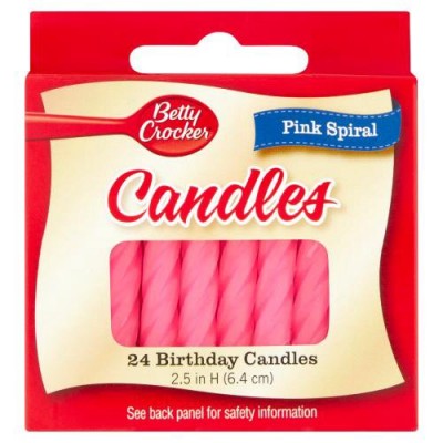 Betty Crocker Birthday Candles - Pink Spiral