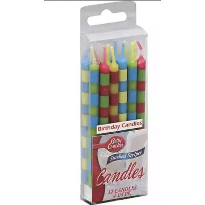 Betty Crocker Candles - Stacked Stripes 4-1/4 Inch