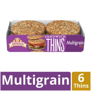 Arnold Multigrain Sandwich Thins, 6 Rolls, 12 oz