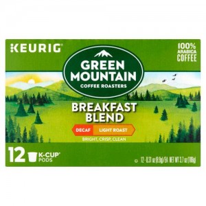 Green Mountain Coffee Breakfast Blend Light Roast Decaf K-Cup Pods