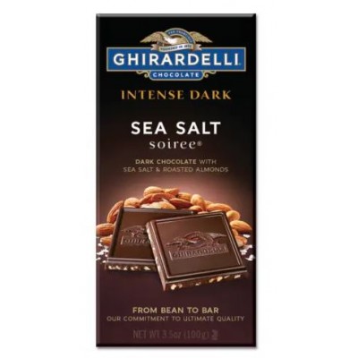 Ghirardelli Chocolate Intense Dark Sea Salt Soiree Bar w/Roasted Almonds