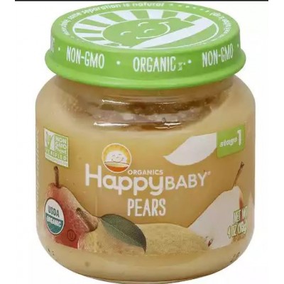 Happy Baby Organics Pears Stage 1 Baby Food