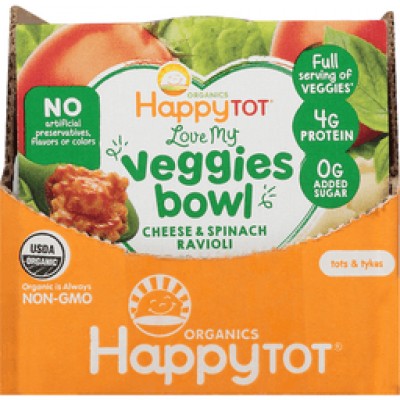 Happy Tot Love My Veggies Bowl Cheese & Spinach Ravioli