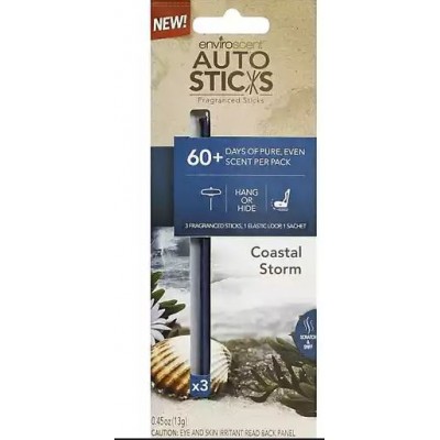 Enviroscent Autosticks Coastal Storm Air Freshener - 3 Pack