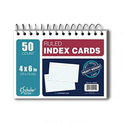 iScholar Ruled Index Cards - 4 x 6 Inch