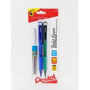 Pentel Click Auto Pencil W/Lead And 2 Erasers 7Mm